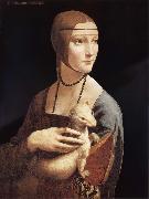 LEONARDO da Vinci Lady with the ermine Spain oil painting artist